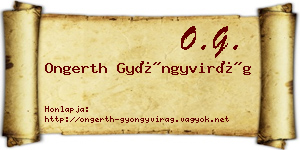 Ongerth Gyöngyvirág névjegykártya